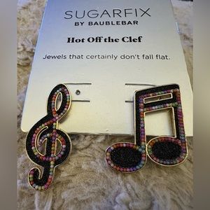 Sugarfix by Baublebar Hot Off the Clef Music Note Earrings BRAND NEW Never Used!